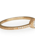 Cathy Waterman Rose Gold Hexagonal Bezel-Set Diamond Ring