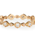 Cathy Waterman Rose Gold Hexagonal Diamond Ring