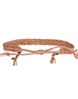 Rose Gold Vermeil & Nude Silk Woven Bracelet - Peridot Fine Jewelry - Marie Laure Chamorel