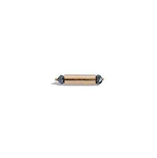 "Santiago" Gold Bar Stud with Black Diamonds - Peridot Fine Jewelry - Sarah Macfadden