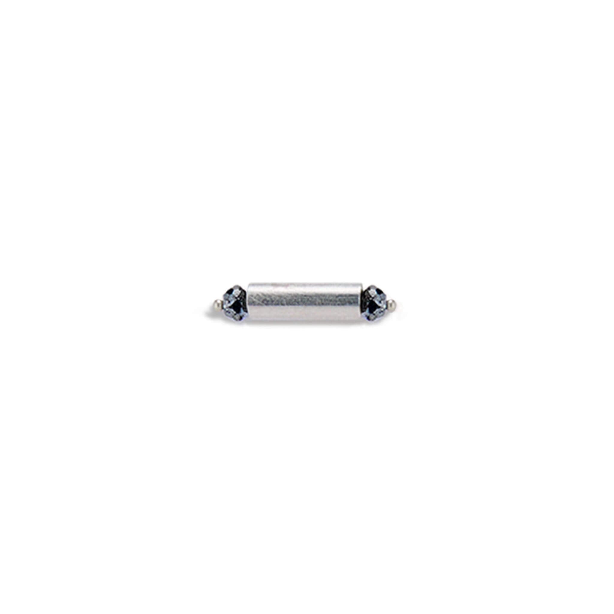 "Santiago" Sterling Silver Bar Studs with Black Diamonds - Peridot Fine Jewelry - Sarah Macfadden