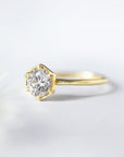 "Selene" Hexagonal Diamond Ring Mount - Peridot Fine Jewelry - ILA