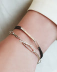 Silver "Denise" Bracelet with Handmade Varying Rectangular Links - Peridot Fine Jewelry - Sarah Macfadden