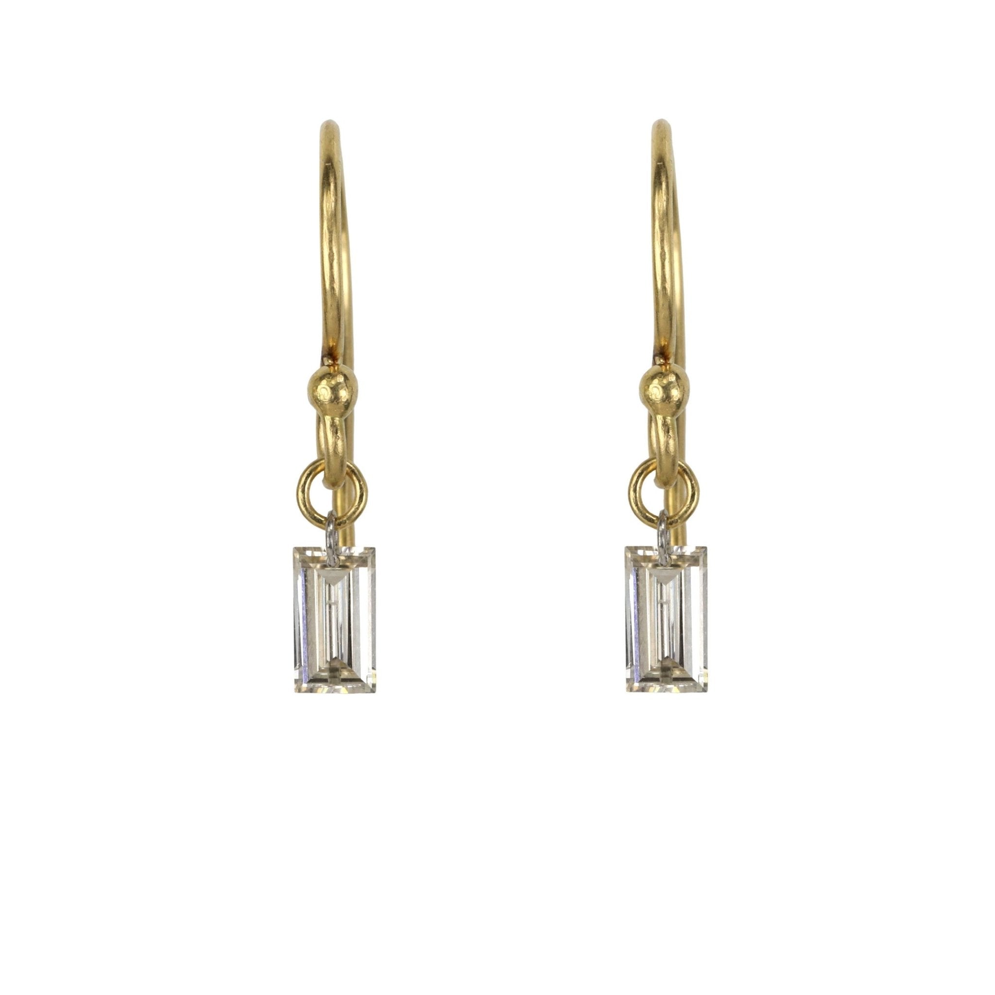 TAP by Todd Pownell Single Baguette Diamond on 18 Karat Yellow Gold Earwire