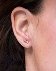 Small Moonstone and Diamond Climber Earring - Peridot Fine Jewelry - Celine Daoust