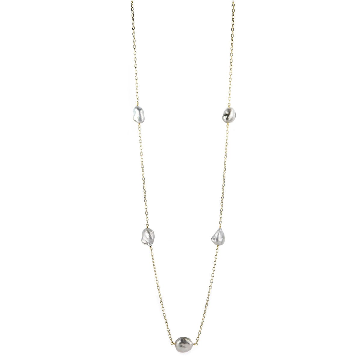 Caroline Ellen South Sea Keshi Pearl Station Necklace