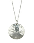 Annie Fensterstock Sterling Silver and Diamond "Alexander" Customizable Pendant Necklace