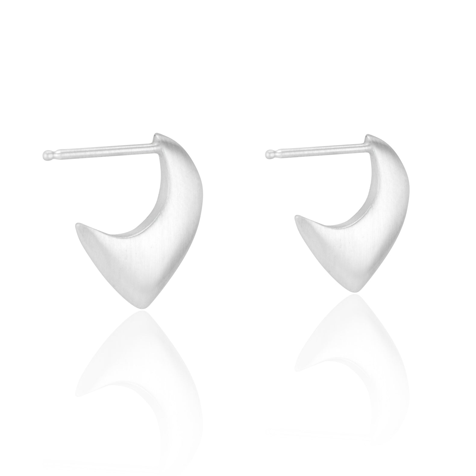 Sterling Silver Flat Profile Pointed "Ravan" Hoop Earrings - Peridot Fine Jewelry - dan-yell