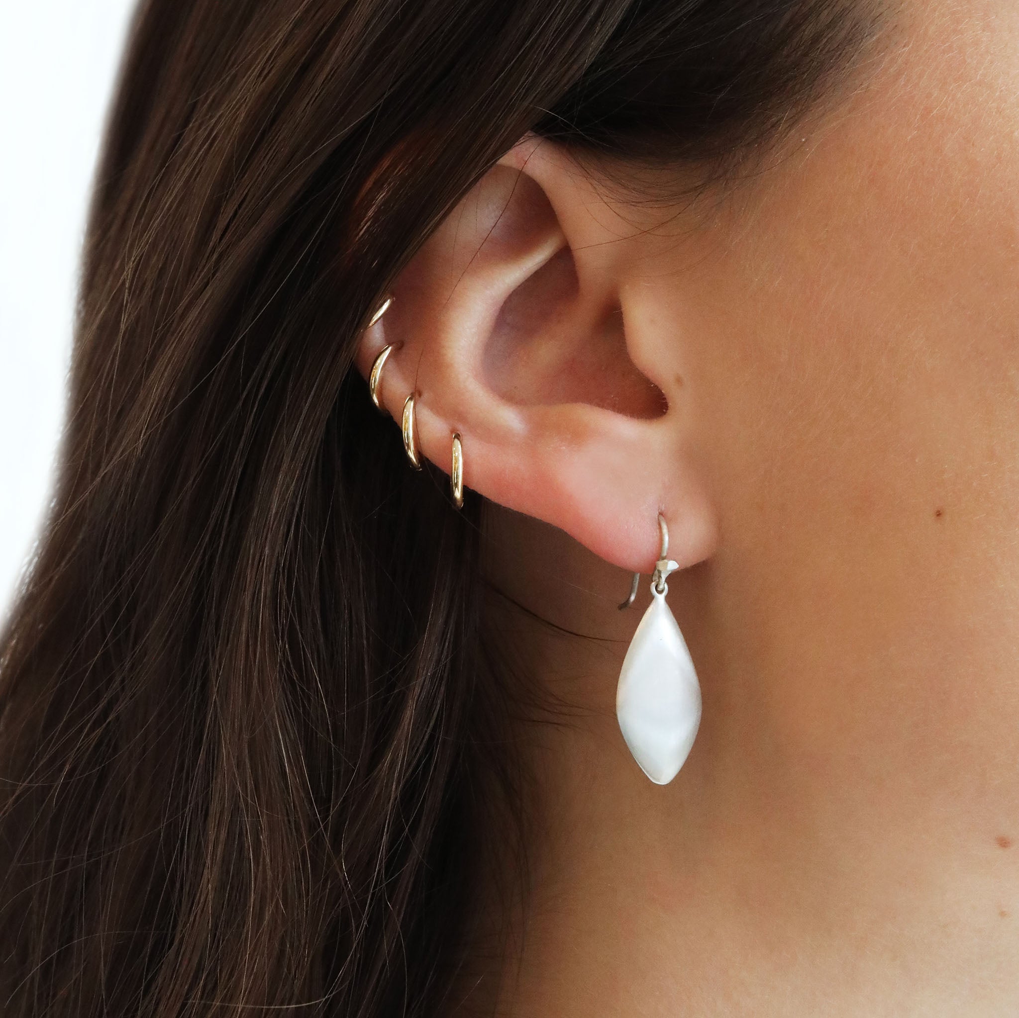 Sterling Silver Flattened Kite-Shaped "Canan" Drop Earrings - Peridot Fine Jewelry - dan-yell