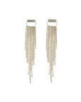 Sarah Macfadden Sterling Silver "Swimsuit" Multi-Length Draping Chain Earrings