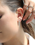 Sarah Macfadden Sterling Silver "Swimsuit" Multi-Length Draping Chain Earrings