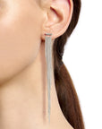 Sarah Macfadden "Swimsuit" Sterling Silver Multi-Length Draping Chain Earrings