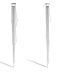 Sarah Macfadden "Swimsuit" Sterling Silver Multi-Length Draping Chain Earrings