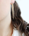 "Swimsuit" Gold Multi-Length Draping Chain Earrings - 2.5" Length - Peridot Fine Jewelry - Sarah Macfadden