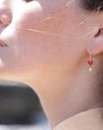 Turquoise "Byrdie" Heart Earrings with Diamond Drop