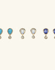 Teardrop Turquoise Studs with Diamond Detail
