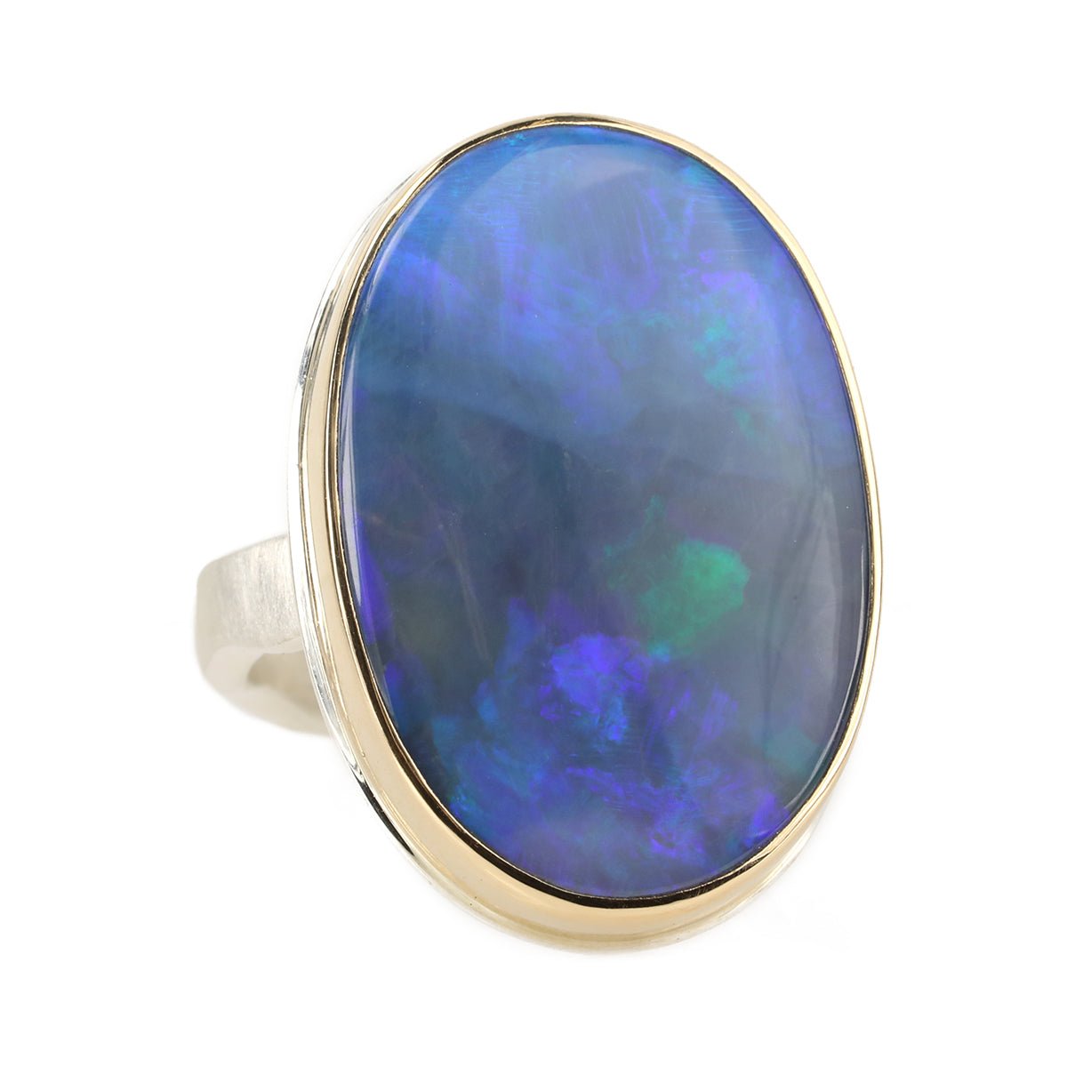 Jamie Joseph Vertical Oval Australian Opal Ring