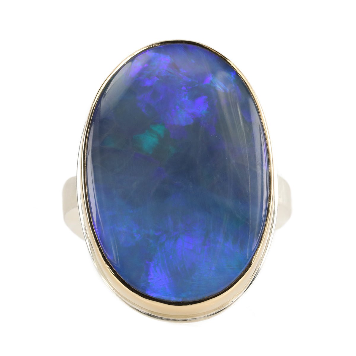 Jamie Joseph Vertical Oval Australian Opal Ring