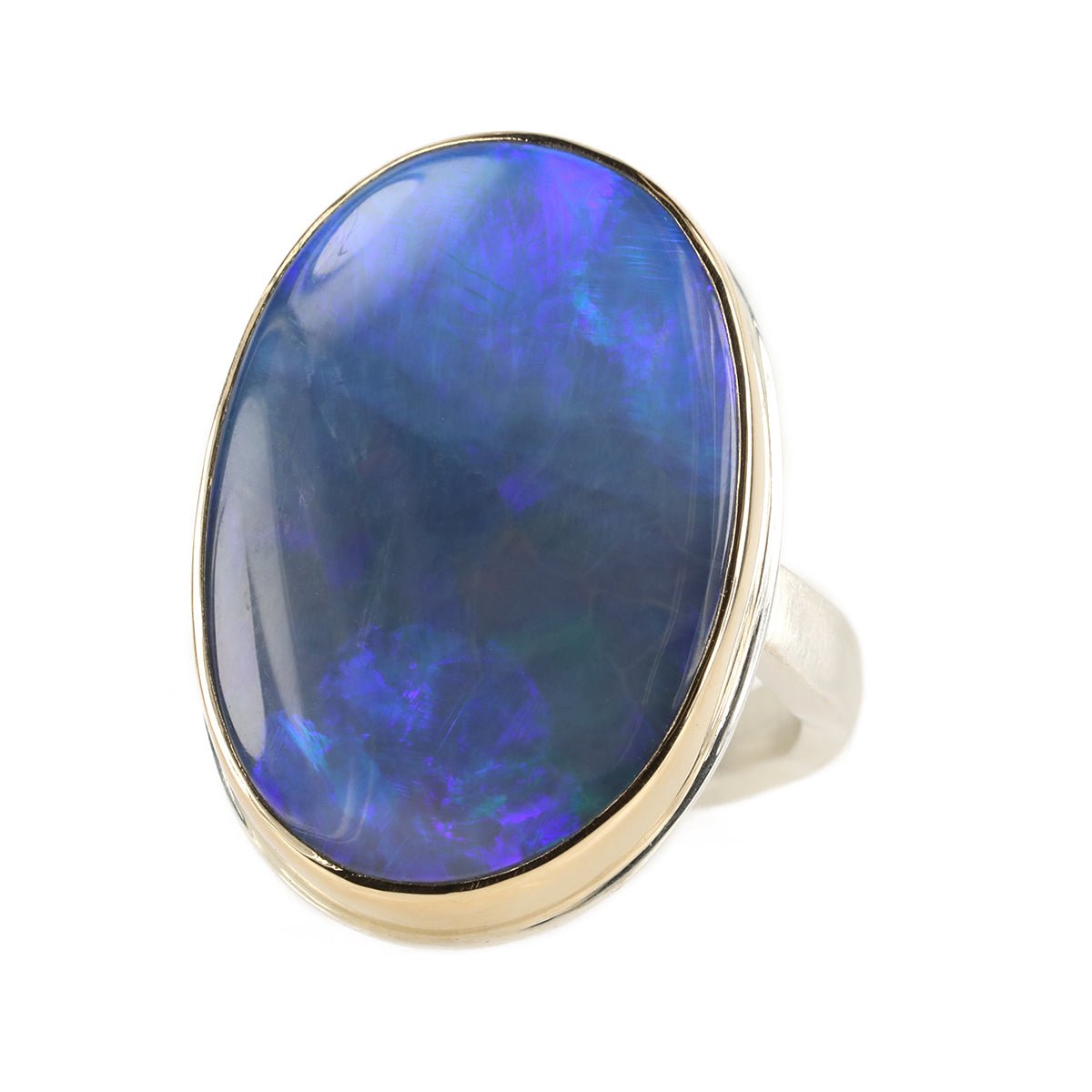 Jamie Joseph Vertical Oval Australian Opal Ring