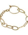 "Victoria" Gold Heavy Oval Link Bracelet with Alternate Links - Peridot Fine Jewelry - Sarah Macfadden