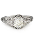 Vintage Collection Vintage Platinum Ring with Oval Cushion-Cut Diamond Engagement Ring