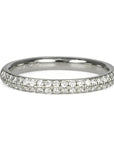White Gold Double Row Half Pave Diamond Ring