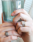 White Gold "Sparkle Curve" Ring with Pave Diamonds - Peridot Fine Jewelry - Annie Fensterstock
