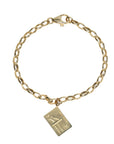 10K Gold "Postcard" Charm with "Je T'aime" Engraving