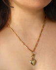 10K Gold Customizable "Lilou" Heart Shaped Locket - Peridot Fine Jewelry - Zahava