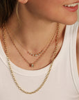10K Gold "Flora" Oval Link Necklace in 18" - Peridot Fine Jewelry - Zahava