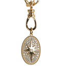 10K Gold Medium "Star" Pendant with Scattered Pave Diamond Inlay - Peridot Fine Jewelry - Zahava