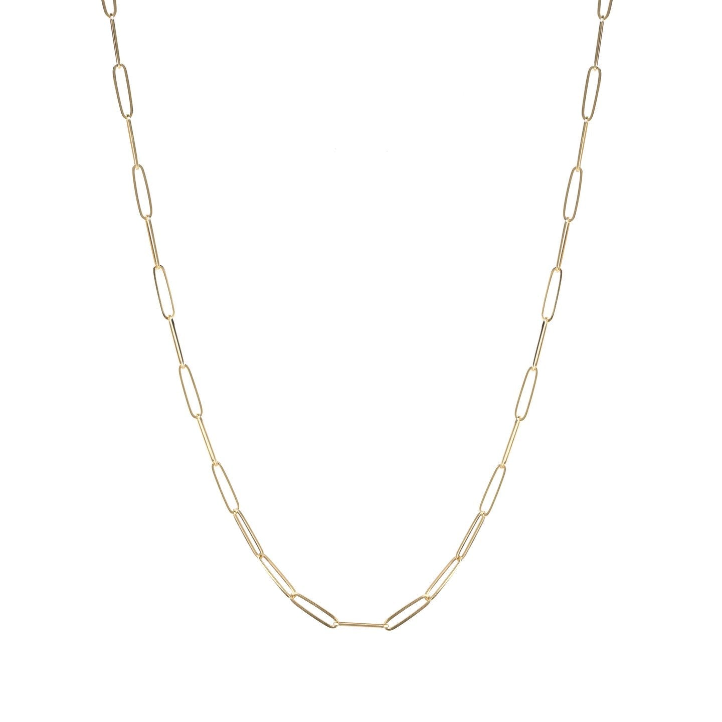10K Gold "Penelope" Paperclip Chain in 30" - Peridot Fine Jewelry - Zahava