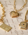 10K Gold "Postcard" Charm with "Je T'aime" Engraving - Peridot Fine Jewelry - Zahava