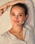 10K "Lola" Square Locket with Sapphire & Starburst Engraving - Peridot Fine Jewelry - Zahava