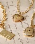 10K Gold "Postcard" Charm with "Je T'aime" Engraving