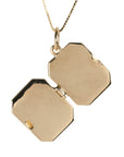 10K "Lola" Square Locket with Sapphire & Starburst Engraving - Peridot Fine Jewelry - Zahava