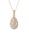 10K & Mixed Pave Diamond Mini "Carob Bean" Pendant - Peridot Fine Jewelry - Zahava