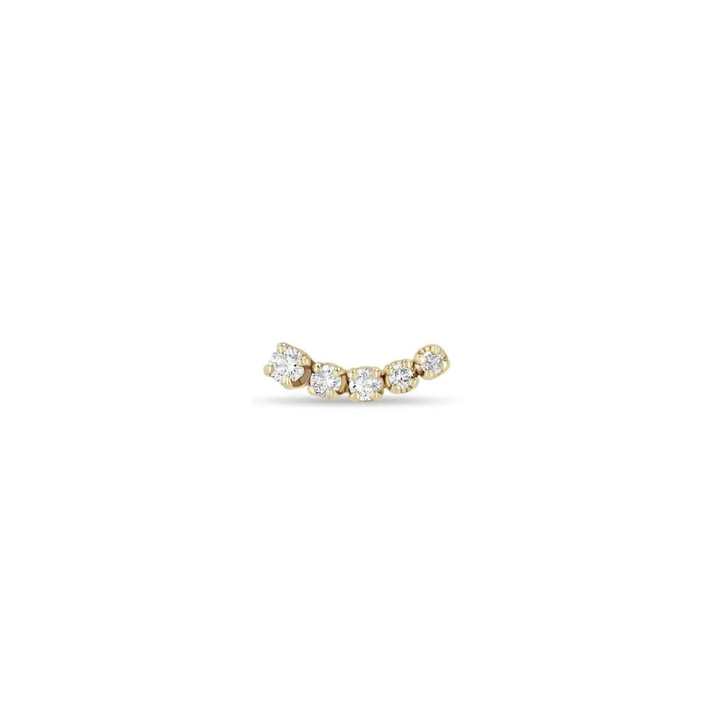 14 Karat Gold Curved Prong Set Diamond Earring. (0.06tcw) E... - Peridot Fine Jewelry - Zoe Chicco