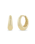 14 Karat Yellow Gold Curved Hollow Tapered Hinged Click Hoop Earrings - Peridot Fine Jewelry - Zoe Chicco