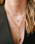14K & 5 Prong-Set Graduated Diamond Trio Station Necklace - Peridot Fine Jewelry - Zoe Chicco