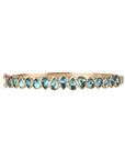 14K "Articulated" Multi Blue-Green Tourmaline Hinged Bangle Bracelet - Peridot Fine Jewelry - Celine Daoust