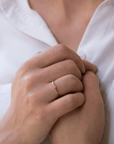 14K Bezel - Set Marquise Ruby Ring with Diamond Details - Peridot Fine Jewelry - Celine Daoust