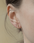 14K & Diamond "Moon and Earth" Stud Earring - Peridot Fine Jewelry - Celine Daoust