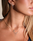 14K "Dream Maker" Trillion Diamond Necklace with Dangling Bar & Diamond Details - Peridot Fine Jewelry - Celine Daoust