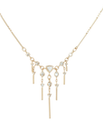 14K "Dream Maker" Trillion Diamond Necklace with Dangling Bar & Diamond Details - Peridot Fine Jewelry - Celine Daoust