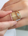 14K Gold "Bali" Graduated Diamond Ring - Peridot Fine Jewelry - ILA - jewelry and settings