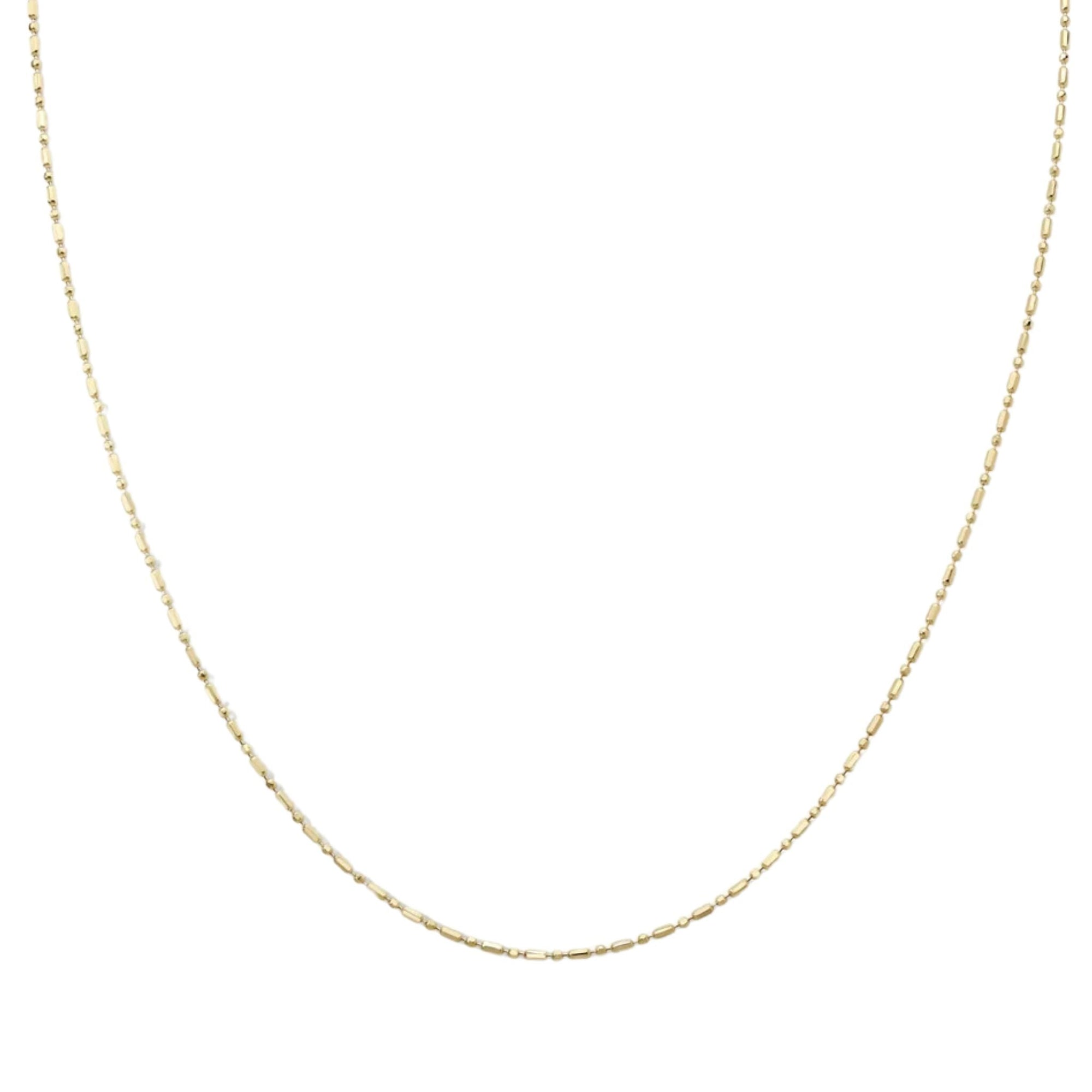 14K Gold &quot;Bella&quot; Elongated Ball Chain - 16&quot; - Peridot Fine Jewelry - Zahava