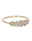 14K Gold Bezel - Set Multi Rosecut Grey Diamond Ring - Peridot Fine Jewelry - Celine Daoust