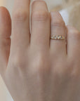 14K Gold Bezel - Set Multi Rosecut Grey Diamond Ring - Peridot Fine Jewelry - Celine Daoust