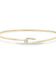 14K Gold & Diamond "Wire Cuff" Hook Bangle Bracelet - Peridot Fine Jewelry - Zoe Chicco